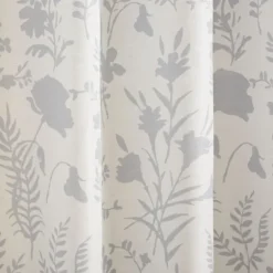 Kirkland's Home Dove Gray Floral 2-Pc. Curtain Panel Set, 96 In.- Curtains & Drapes
