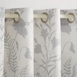 Kirkland's Home Dove Gray Floral 2-Pc. Curtain Panel Set, 96 In.- Curtains & Drapes