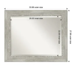 Kirkland's Home Dove Gray Scoop Frame Beveled Mirror, 34X28 In.- Decorative Mirrors