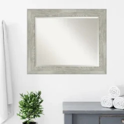 Kirkland's Home Dove Gray Scoop Frame Beveled Mirror, 34X28 In.- Decorative Mirrors