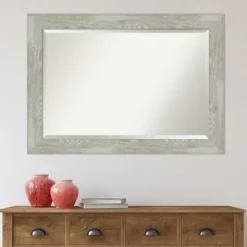 Kirkland's Home Dove Gray Scoop Frame Beveled Mirror, 42X30 In.- Decorative Mirrors