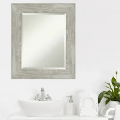 Kirkland's Home Dove Gray Scoop Frame Beveled Mirror, 22X26 In.- Decorative Mirrors