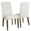 Kirkland's Home Dove Gray Stripe Parsons Chairs, Set Of 2- Dining Chairs