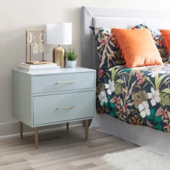 Kirkland's Home 2-Drawer Nightstand With Gold Hardware- Nightstands