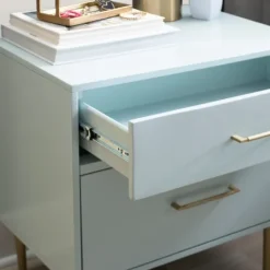 Kirkland's Home 2-Drawer Nightstand With Gold Hardware- Nightstands