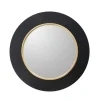 Kirkland's Home Drew I Black And Gold Round Led Mirror- Decorative Mirrors