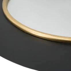 Kirkland's Home Drew Ii Black And Gold Round Led Mirror- Decorative Mirrors