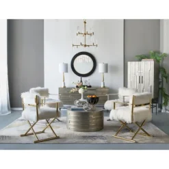 Kirkland's Home Drew Ii Black And Gold Round Led Mirror- Decorative Mirrors
