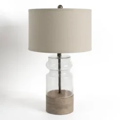 Kirkland's Home Driftwood And Glass Table Lamp- Table Lamps