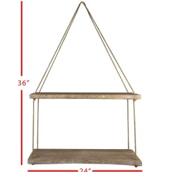 Kirkland's Home Driftwood And Jute Rope Hanging Wall Shelf- Shelves