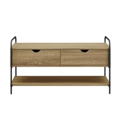 Kirkland's Home Driftwood Shannon 2-Drawer Storage Bench- Entryway Furniture