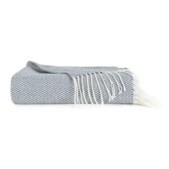 Kirkland's Home Dusk Herringbone Throw With Fringe- Blankets & Throws