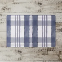 Kirkland's Home Dusty Blue Plaid Harvest Floor Mat- Kitchen & Floor Mats