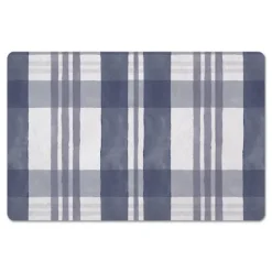 Kirkland's Home Dusty Blue Plaid Harvest Floor Mat- Kitchen & Floor Mats