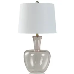 Kirkland's Home Dusty Blush Glass Gourd Table Lamp- Table Lamps