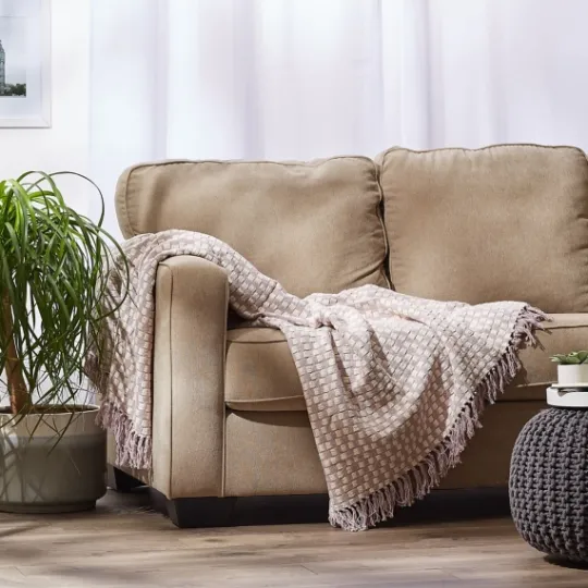Kirkland's Home Dusty Lilac Urban Check Throw- Blankets & Throws