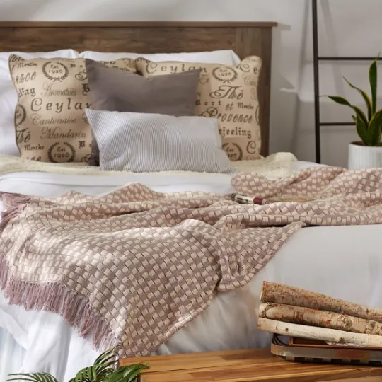 Kirkland's Home Dusty Lilac Urban Check Throw- Blankets & Throws