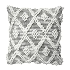 Kirkland's Home Earl Gray Diamond Knot Tufted Throw Pillow- Pillows