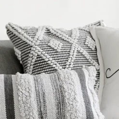 Kirkland's Home Earl Gray Diamond Knot Tufted Throw Pillow- Pillows