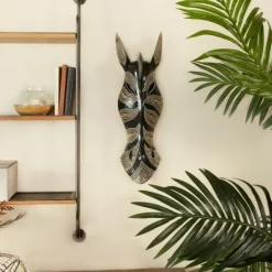 Kirkland's Home Ebony Dot Art Zebra Mask Wall Sculpture- Wall Plaques