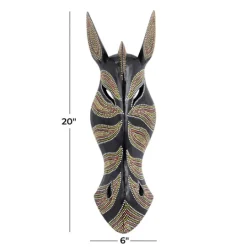 Kirkland's Home Ebony Dot Art Zebra Mask Wall Sculpture- Wall Plaques