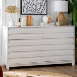 Kirkland's Home Eco Pine Wood Channeled Drawer Dresser- Dressers & Chests