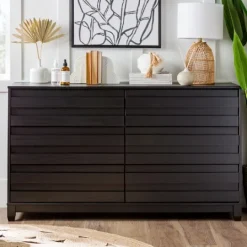 Kirkland's Home Eco Pine Wood Channeled Drawer Dresser- Dressers & Chests