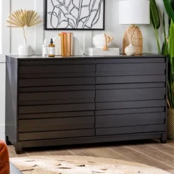 Kirkland's Home Eco Pine Wood Channeled Drawer Dresser- Dressers & Chests