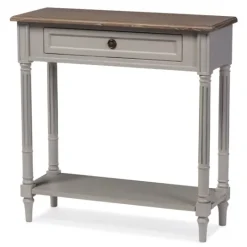 Kirkland's Home Edward Gray Mindi Wood Fluted Console Table- Console Tables