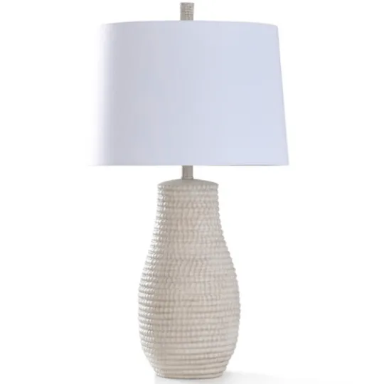 Kirkland's Home Egg Shell Woven Rope Table Lamp- Table Lamps