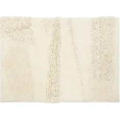 Kirkland's Home Eggshell Asymmetrical Cotton Bath Mat, 45 In.- Bathroom Rugs