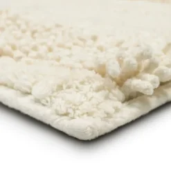 Kirkland's Home Eggshell Asymmetrical Cotton Bath Mat, 45 In.- Bathroom Rugs