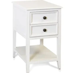 Kirkland's Home Eggshell Slim Side Table With Shelf- Accent & End Tables