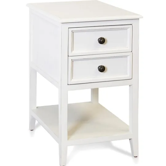 Kirkland's Home Eggshell Slim Side Table With Shelf- Accent & End Tables