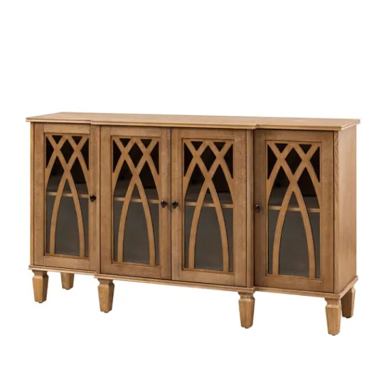 Kirkland's Home Eleanora Acorn Wood 4-Door Sideboard- Cabinets & Sideboards
