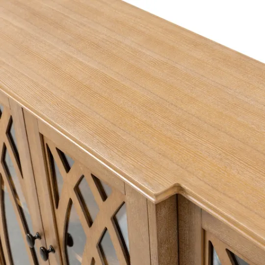 Kirkland's Home Eleanora Acorn Wood 4-Door Sideboard- Cabinets & Sideboards
