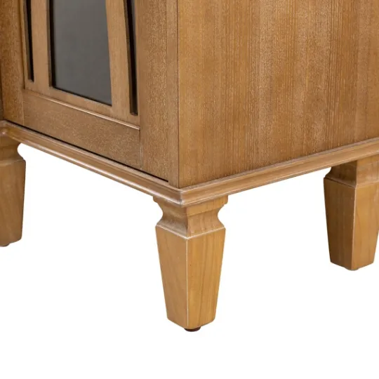 Kirkland's Home Eleanora Acorn Wood 4-Door Sideboard- Cabinets & Sideboards