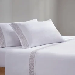 Kirkland's Home Elegant Geo Hem Microfiber 4-Pc. Queen Sheet Set- Bed Sheets