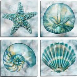 Kirkland's Home Elegant Shells Canvas Art Prints, Set Of 4- Canvas Art