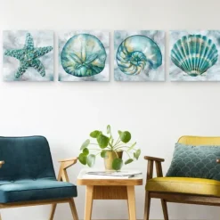 Kirkland's Home Elegant Shells Canvas Art Prints, Set Of 4- Canvas Art