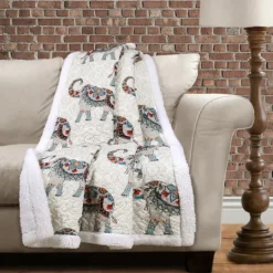 Kirkland's Home Elephant Sherpa Throw Blanket- Blankets & Throws