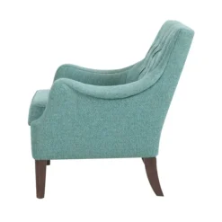 Kirkland's Home Elle Tufted Teal Accent Chair- Accent Chairs