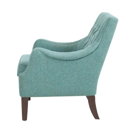 Kirkland's Home Elle Tufted Teal Accent Chair- Accent Chairs