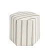 Kirkland's Home Ellen Stripe Martha Stewart Hexagon Ottoman- Benches & Ottomans