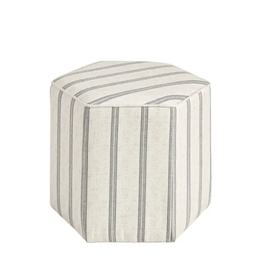 Kirkland's Home Ellen Stripe Martha Stewart Hexagon Ottoman- Benches & Ottomans
