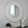 Kirkland's Home Ellison Shiplap Round Wood Wall Mirror- Decorative Mirrors