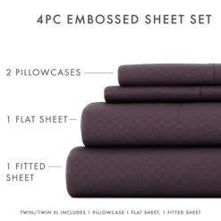 Kirkland's Home Embossed Checkered 3-Pc. Twin Sheet Set- Bed Sheets