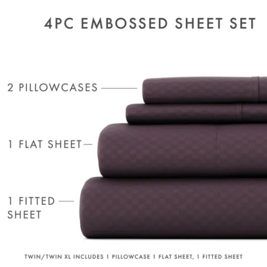 Kirkland's Home Embossed Checkered 3-Pc. Twin Sheet Set- Bed Sheets