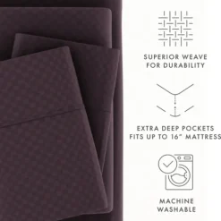 Kirkland's Home Embossed Checkered 3-Pc. Twin Sheet Set- Bed Sheets
