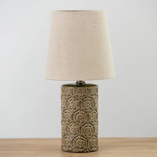 Kirkland's Home Embossed Floral Medallion Table Lamp- Table Lamps